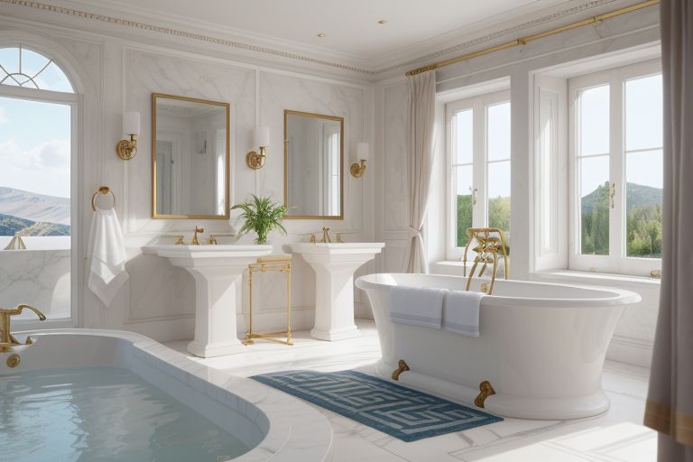 salle de bain style grec