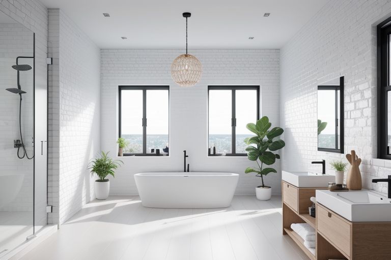 salle de bain style loft lumineux