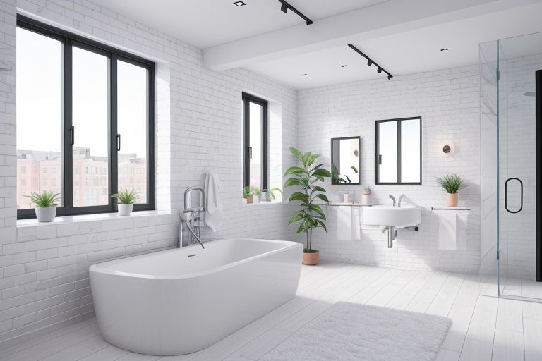 salle de bain style loft lumineux